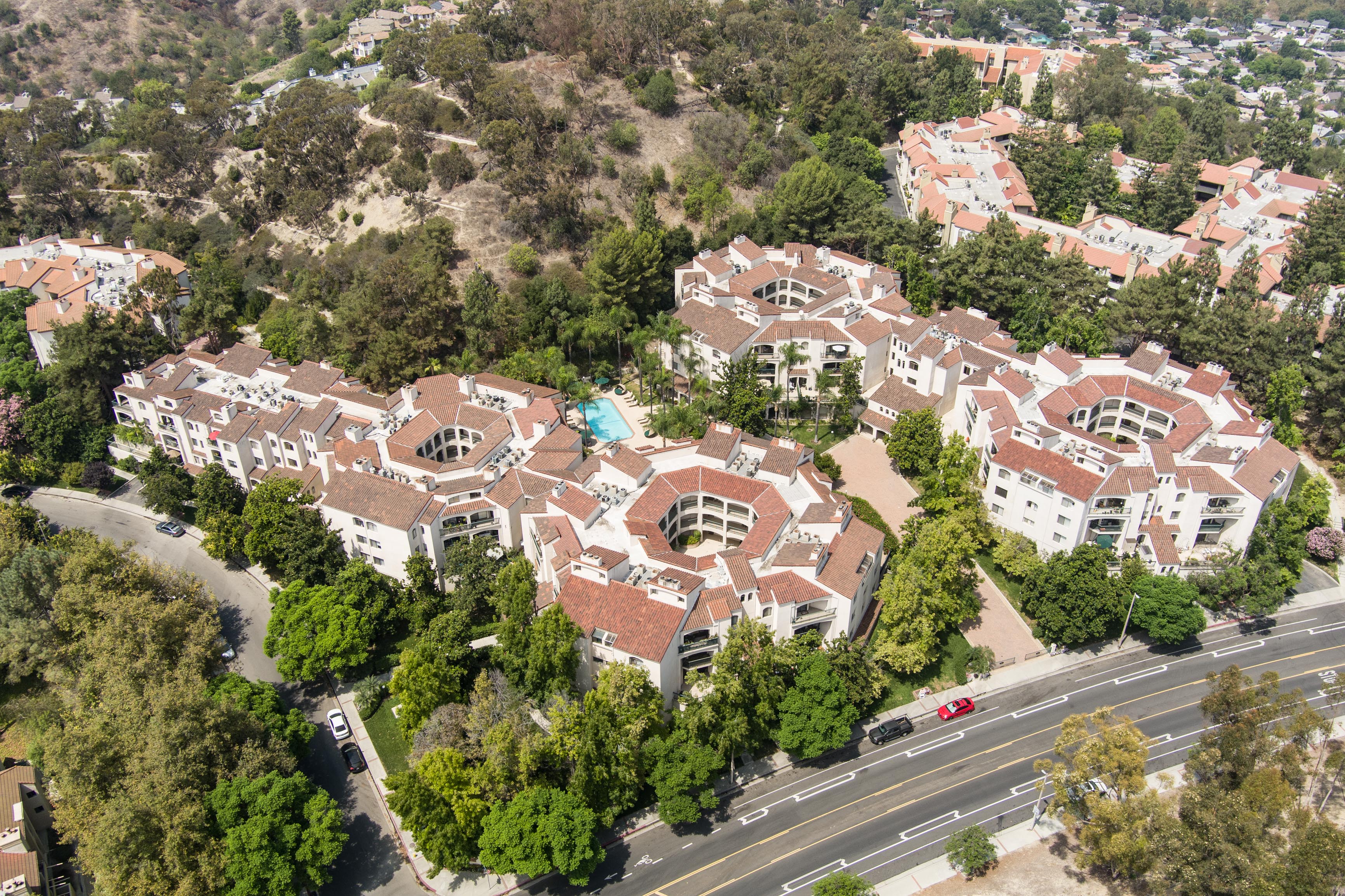 Aerial view of condos Drone photography
